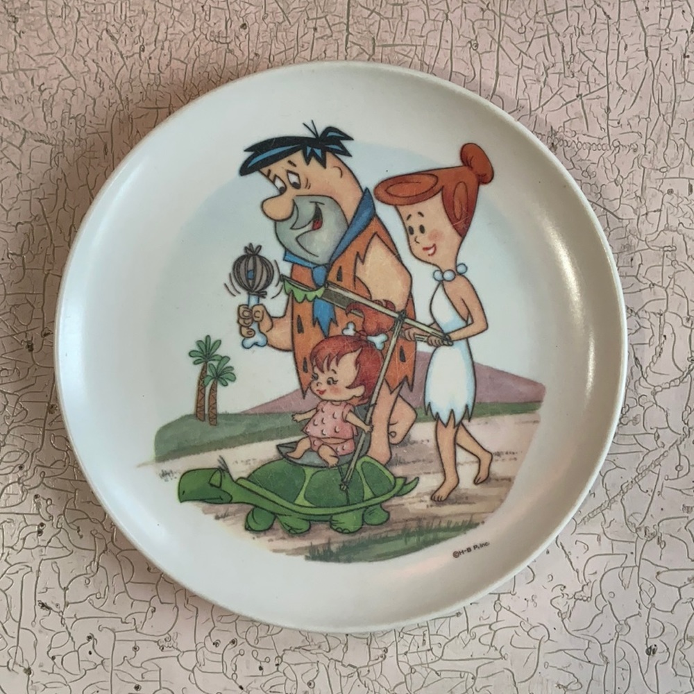 Vintage MELMAC Dinnerware FLINTSTONES Child's Plate by BOONTON HOLDING CO. INC.